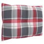 Cojines para palets 3 unidades tela a cuadros rojos