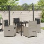 Conjunto de Comedor de Jardín 5 pcs Gris Claro ratán sintético