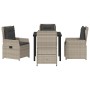 Conjunto de Comedor de Jardín 5 pcs Gris Claro ratán sintético