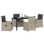 Conjunto de Comedor de Jardín 5 pcs Gris Claro ratán sintético
