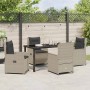 Conjunto de Comedor de Jardín 5 pcs Gris Claro ratán sintético