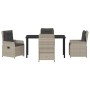 Conjunto de Comedor de Jardín 5 pcs Gris Claro ratán sintético