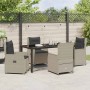 Conjunto de Comedor de Jardín 5 pcs Gris Claro ratán sintético