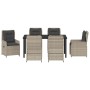 Conjunto de Comedor de Jardín 7 pcs Gris Claro ratán sintético