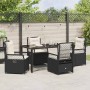 Conjunto de Comedor de Jardín 5 pcs Negro ratán sintético