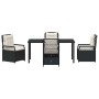 Conjunto de Comedor de Jardín 5 pcs Negro ratán sintético