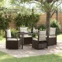 Conjunto de Comedor de Jardín 5 pcs Marrón ratán sintético