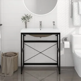 Bathroom structure with built-in black iron sink by vidaXL, bathroom vanities - Ref: Foro24-3101390, Price: 217,88 €, Discoun...