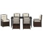Conjunto de Comedor de Jardín 7 pcs Marrón ratán sintético
