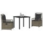 Conjunto de Comedor de Jardín 3 pcs Gris ratán sintético