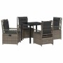 Conjunto de Comedor de Jardín 5 pcs Gris ratán sintético