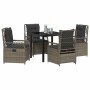 Conjunto de Comedor de Jardín 5 pcs Gris ratán sintético