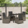 Conjunto de Comedor de Jardín 5 pcs Gris ratán sintético
