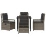 Conjunto de Comedor de Jardín 5 pcs Gris ratán sintético