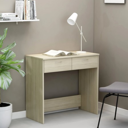 Schreibtisch aus Sonoma-Eichensperrholz, 80 x 40 x 75 cm von vidaXL, Schreibtische - Ref: Foro24-801358, Preis: 62,79 €, Raba...