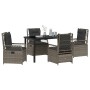Conjunto de Comedor de Jardín 5 pcs Gris ratán sintético