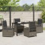 Conjunto de Comedor de Jardín 5 pcs Gris ratán sintético
