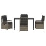 Conjunto de Comedor de Jardín 5 pcs Gris ratán sintético