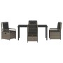 Conjunto de Comedor de Jardín 5 pcs Gris ratán sintético