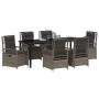 Conjunto de Comedor de Jardín 7 pcs Gris ratán sintético