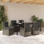 Conjunto de Comedor de Jardín 7 pcs Gris ratán sintético