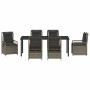 Conjunto de Comedor de Jardín 7 pcs Gris ratán sintético