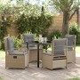 Conjunto de Comedor de Jardín 5 pcs Beige ratán sintético