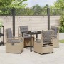Conjunto de Comedor de Jardín 5 pcs Beige ratán sintético
