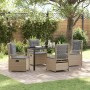 Conjunto de Comedor de Jardín 5 pcs Beige ratán sintético