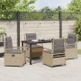 Conjunto de Comedor de Jardín 5 pcs Beige ratán sintético