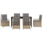 Conjunto de Comedor de Jardín 7 pcs Beige ratán sintético
