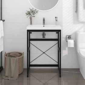 Black iron washbasin structure 59x38x83 cm by vidaXL, bathroom vanities - Ref: Foro24-338500, Price: 75,87 €, Discount: %
