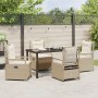 Conjunto de Comedor de Jardín 5 pcs Beige ratán sintético