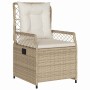 Conjunto de Comedor de Jardín 5 pcs Beige ratán sintético
