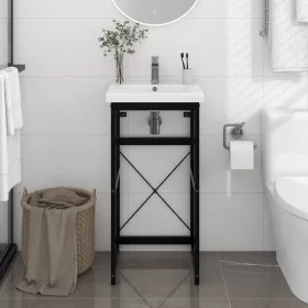 Black iron washbasin structure 40x38x83 cm by vidaXL, bathroom vanities - Ref: Foro24-338499, Price: 71,87 €, Discount: %