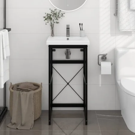 Estructura de lavabo de hierro negro 40x38x83 cm de vidaXL, Tocadores de baño - Ref: Foro24-338499, Precio: 72,89 €, Descuent...