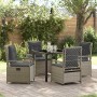 Conjunto de Comedor de Jardín 5 pcs Gris Claro ratán sintético