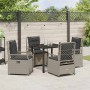 Conjunto de Comedor de Jardín 5 pcs Gris Claro ratán sintético