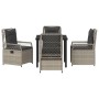 Conjunto de Comedor de Jardín 5 pcs Gris Claro ratán sintético