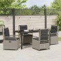 Conjunto de Comedor de Jardín 5 pcs Gris Claro ratán sintético