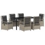 Conjunto de Comedor de Jardín 7 pcs Gris Claro ratán sintético