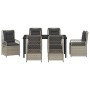 Conjunto de Comedor de Jardín 7 pcs Gris Claro ratán sintético