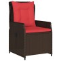 Conjunto de Comedor de Jardín 3 pcs Marrón Poliratán
