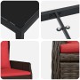 Conjunto de Comedor de Jardín 3 pcs Marrón Poliratán