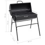 Parrilla barril 2 rejillas de cocción negro acero 80x95x90 cm by vidaXL, Barbecues - Ref: Foro24-313635, Price: 130,45 €, Dis...