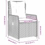 Conjunto de Comedor de Jardín 3 pcs Gris Poliratán