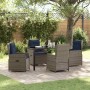 Conjunto de Comedor de Jardín 5 pcs Gris Poliratán