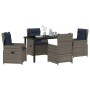 Conjunto de Comedor de Jardín 5 pcs Gris Poliratán
