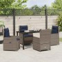 Conjunto de Comedor de Jardín 5 pcs Gris Poliratán
