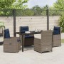 Conjunto de Comedor de Jardín 5 pcs Gris Poliratán